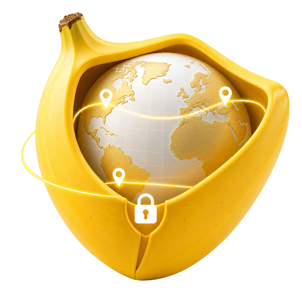 Банан защищает глобальное VPN-подключение